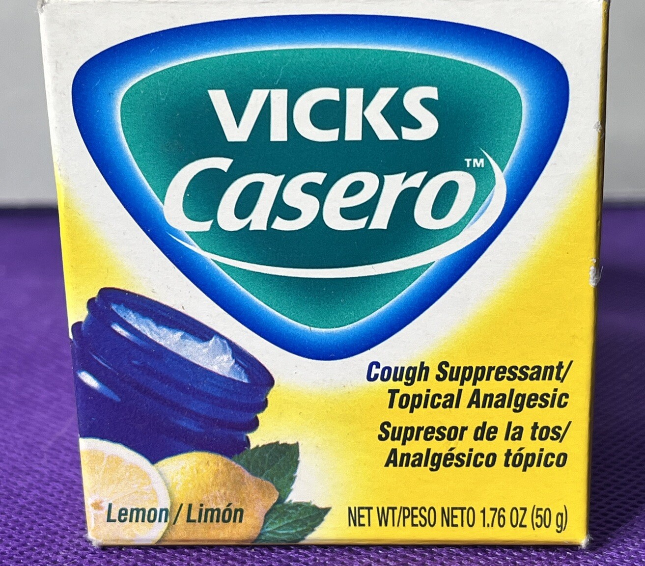 Vicks Casero VapoRub Original Lemon Cough Suppressant Topical Analgesic Ointment