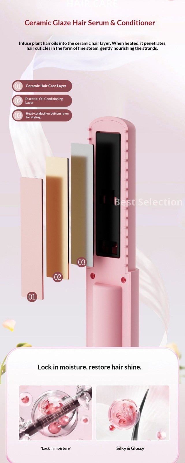 Cordless Hair Straightener and Curler Rechargeable Travel Flat Iron for Women