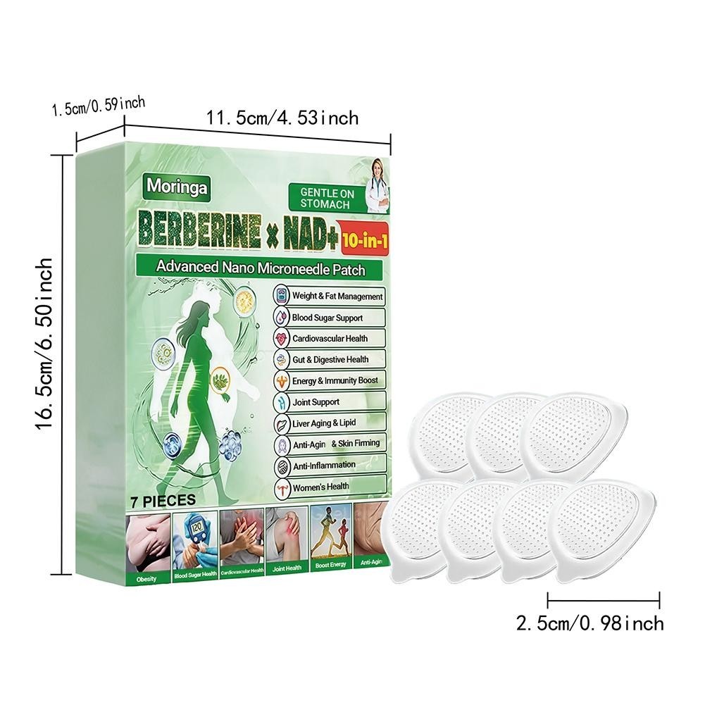 6 Boxes Moringa Berberine 10-in-1 Advanced Nano Microneedle Patches