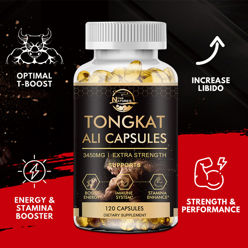 3450mg TongkatAli Extract 200:1 120 CapsulesStrong Natural Testosterone Booster