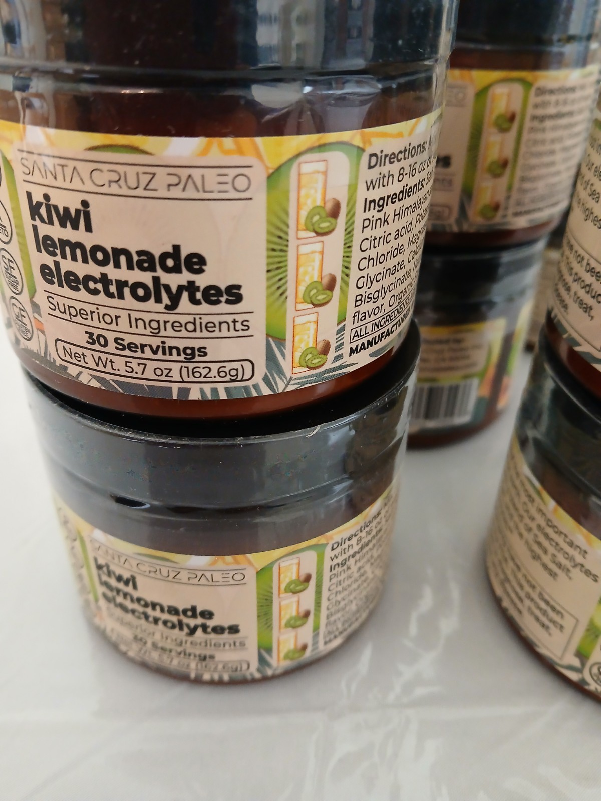 2x Santa Cruz Paleo Electrolytes Kiwi Lemonade Himalayan Salt 30svgs Mfg 12/2025