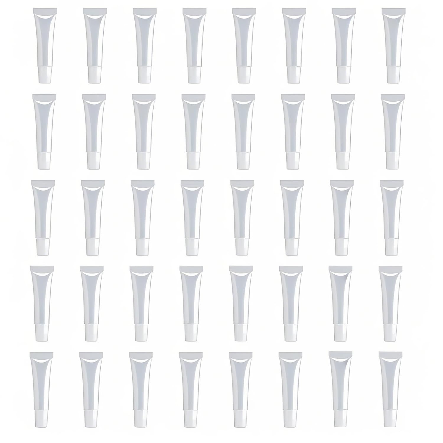 40Packs 15ML Empty Lip Gloss Tubes Clear Squeeze Containers clear