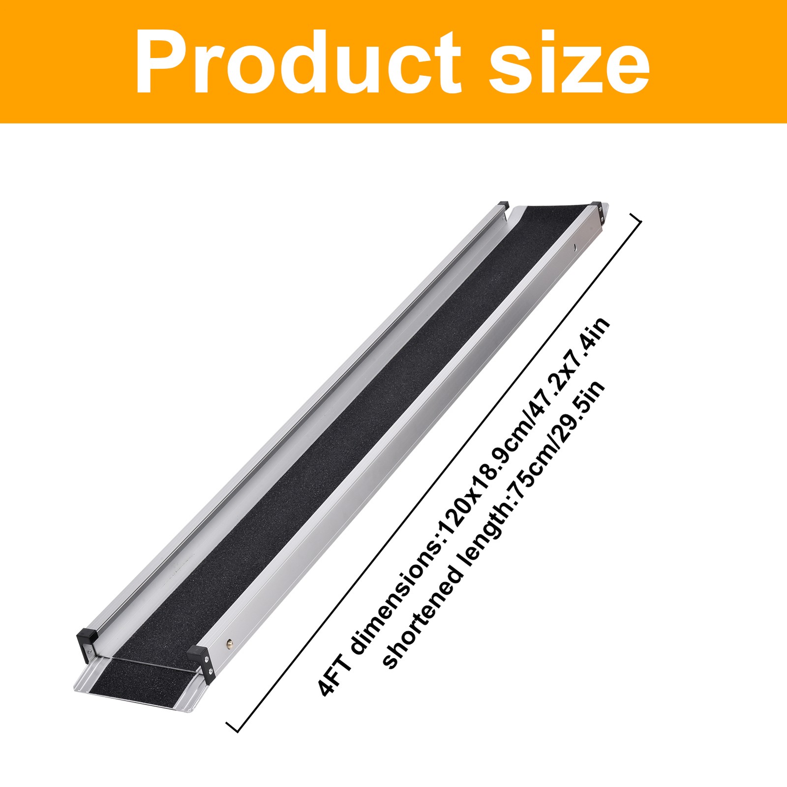 4/6/8FT Home Wheelchair Ramp Non-Skid Telescopic Aluminum Alloy Ramps Steps