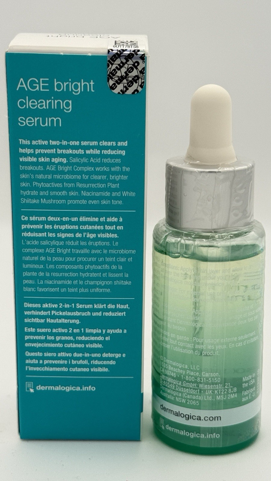 Dermalogica Age Bright Clearing Serum 1 oz Exp 03/2027