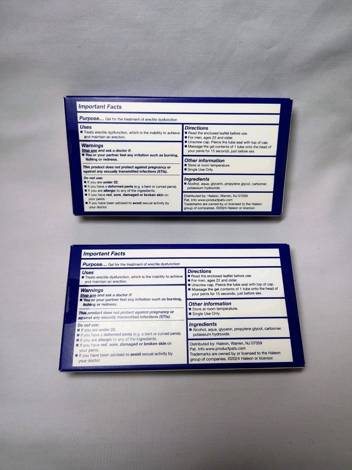 2 BOXES Eroxon StimGel Fast Acting Gel 8 Single Dose Tubes TOTAL Exp 10/26