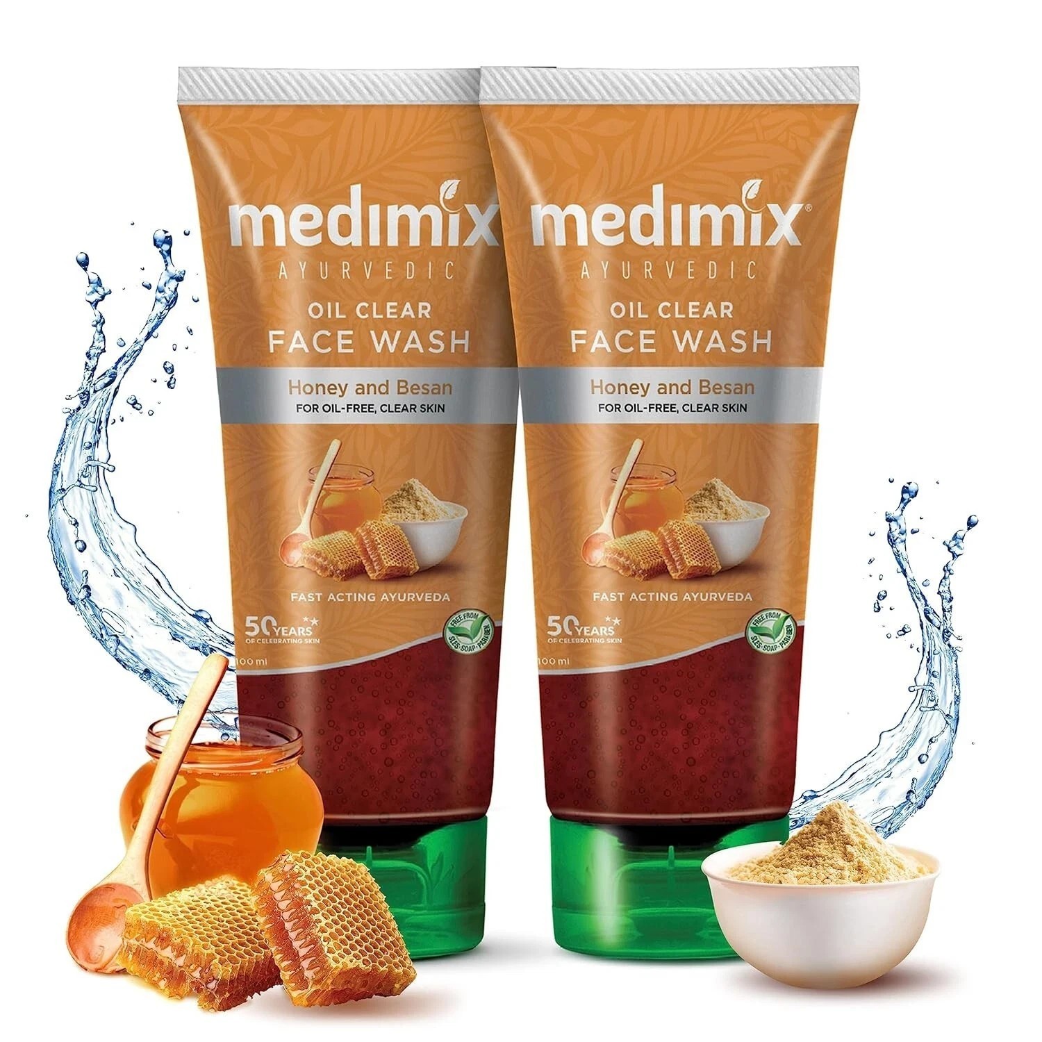 Medimix Ayurvedic Oil Clear Face Wash With Honey & Besan 100ml Pack Of 2