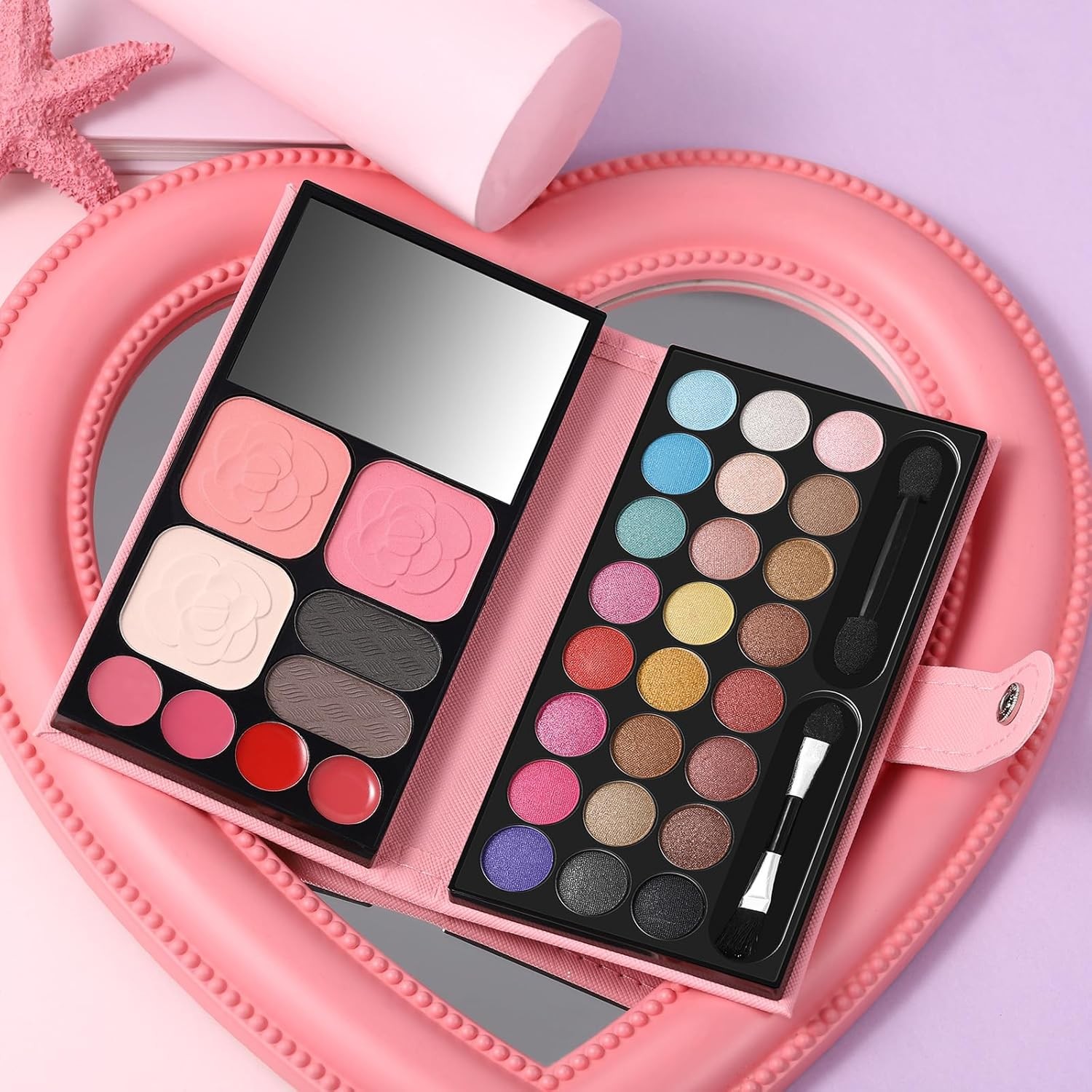 All in One Makeup Kit 24 Eyeshadow 4 Lipsticks 2 Blushers Full Set Women
