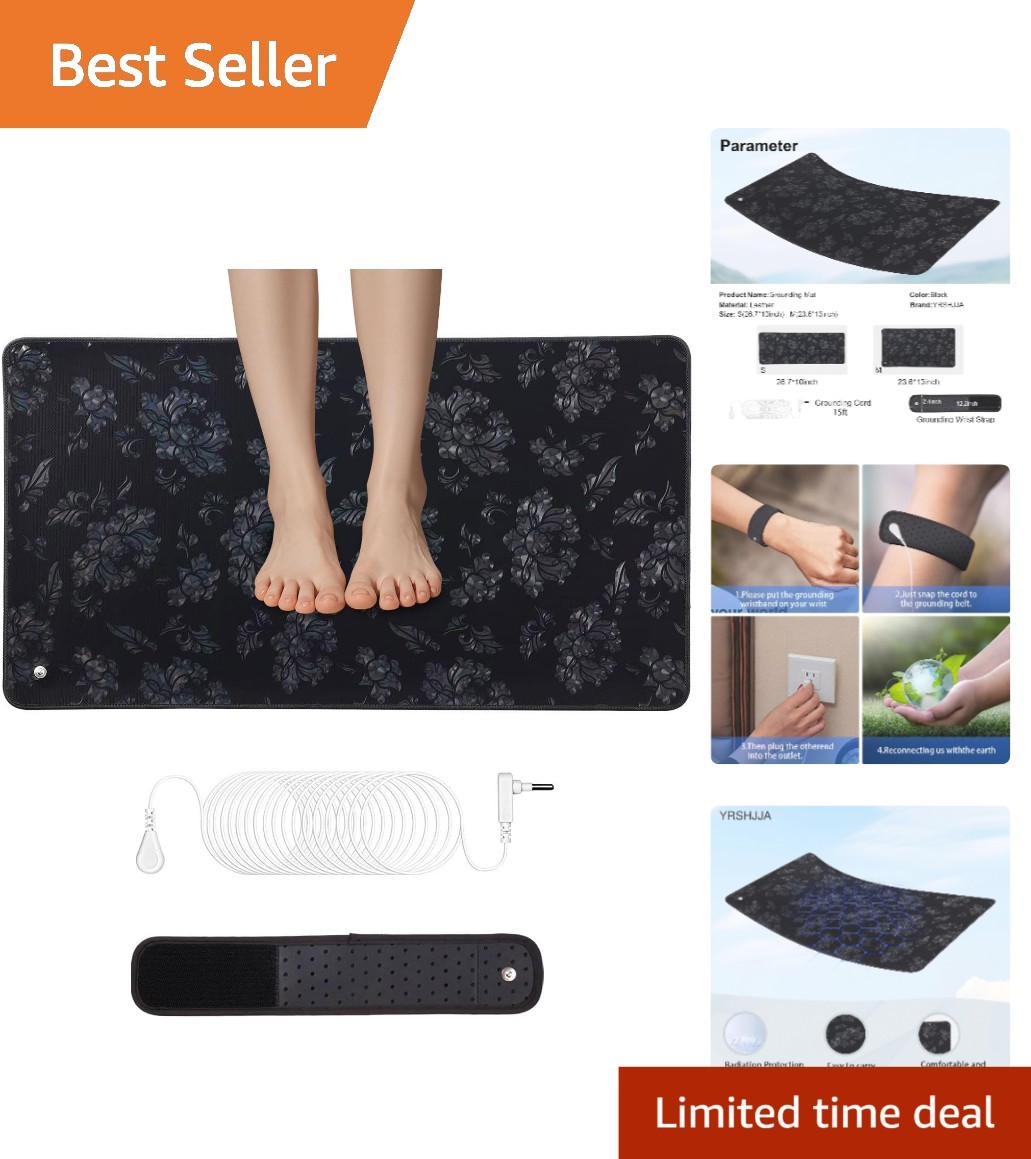 Durable Grounding Mat for Inflammation & Balance with Adjustable Wrist Strap Kit