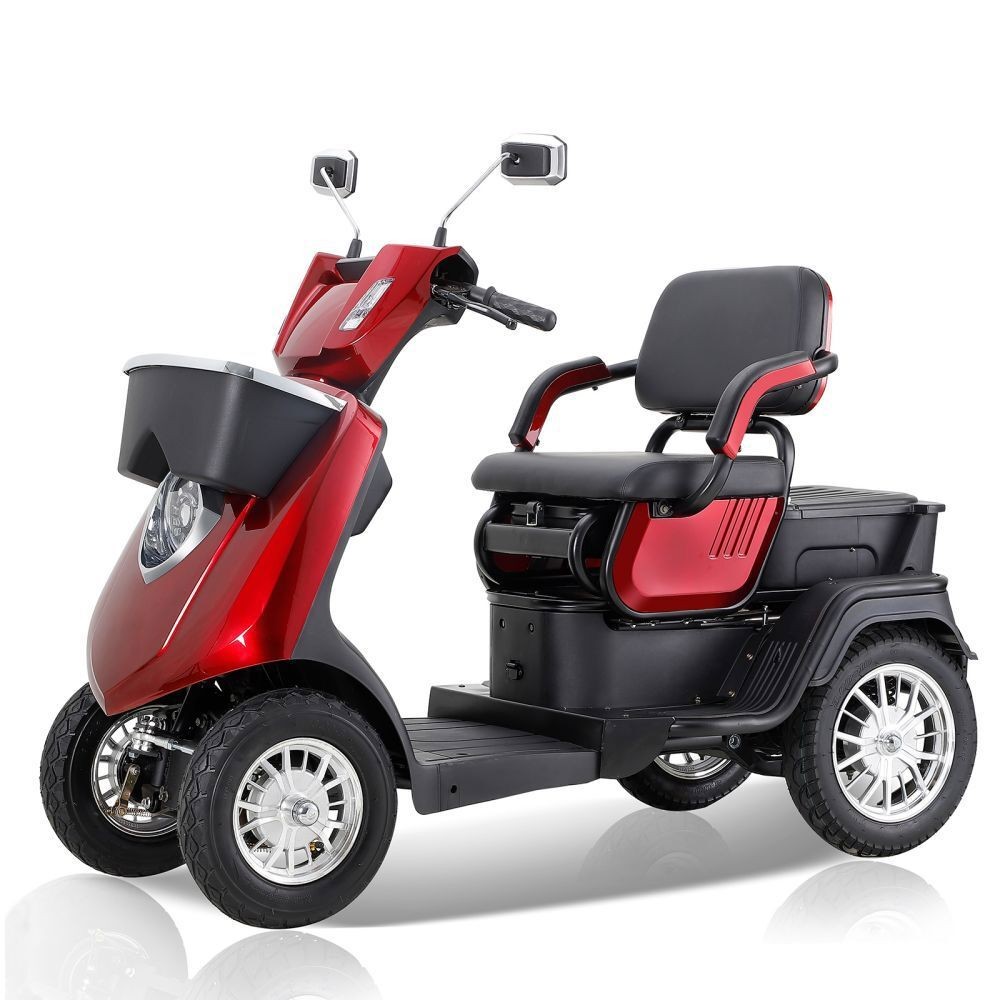 1000W 4-Wheel Heavy Duty Adjustable 2-Seat Electric Power Mobility Scooters