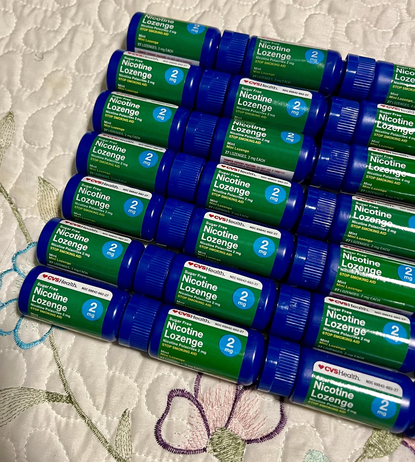 Lot CVS Nicotine Polacrilex Mini Lozenge 2mg 4mg Mint Sucralose Free 567 Piece