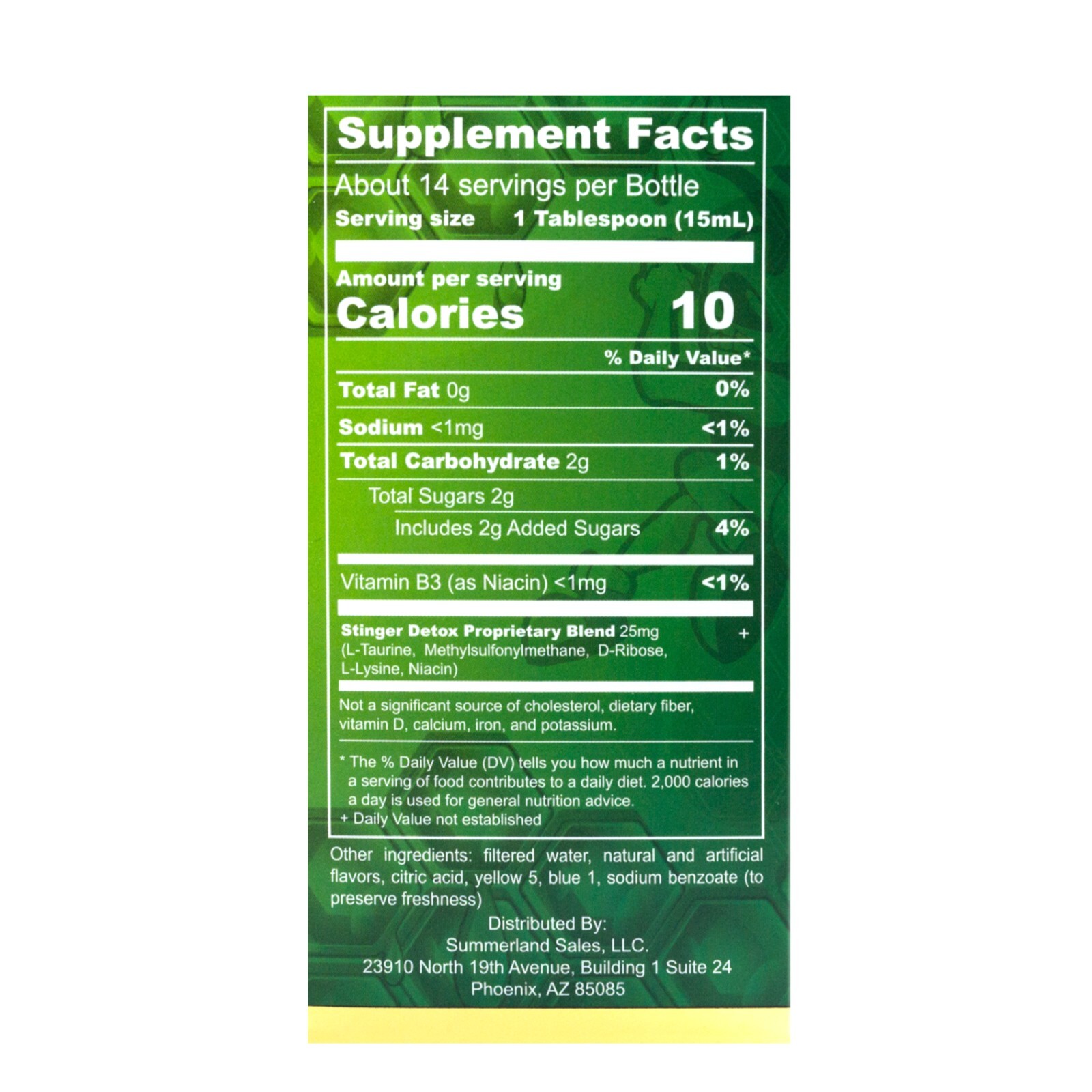 Stinger Detox 7-Day Permanent Drink – Lime Flavor – 8 FL OZ