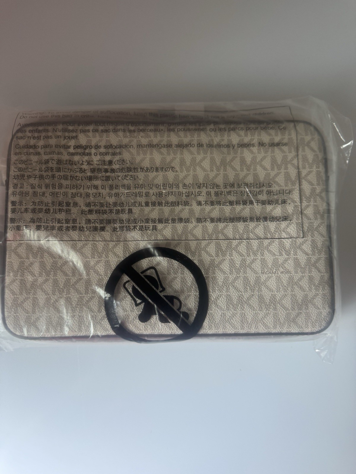 Michael Kors Jet Set Vanilla Zip-Around Makeup Bag Beige/Brown 35F8GTTC3B