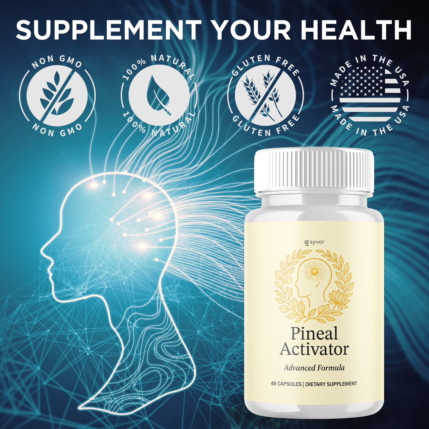 (5 Pack) Pineal Activator Nootropic All Natural Brain Supplement 300 Capsules
