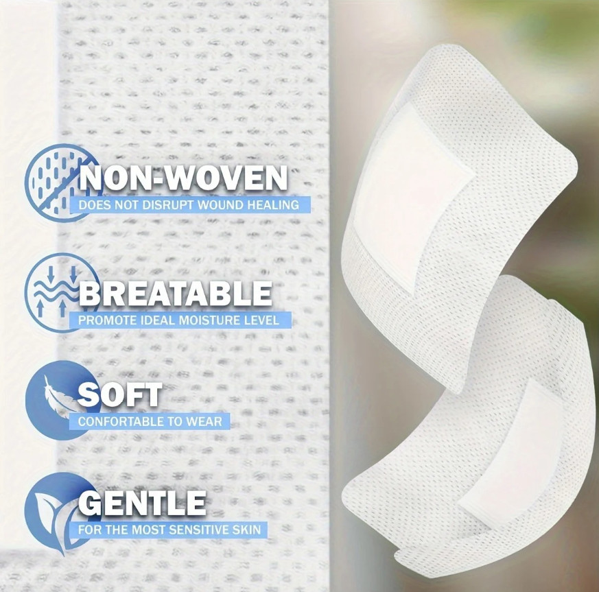 50pcs Large Medical Adhesive Wound Dressings 6×7cm Hypoallergenic Bandages – NEW