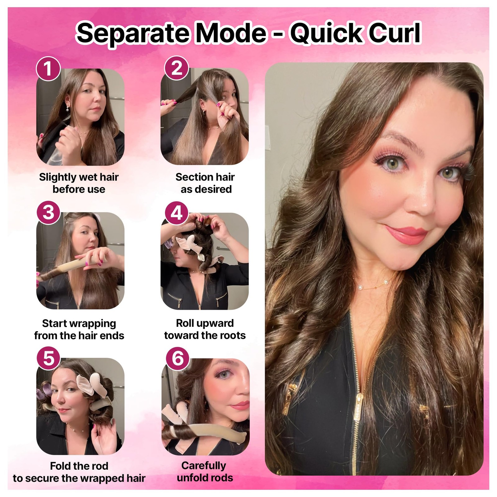 13-in-1 Heatless Curls Overnight,8 PCS Overnight Blowout Extra Long
