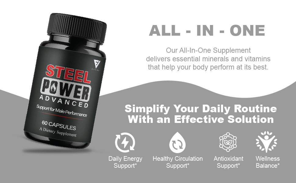 (3 Pack) Steel Power Advanced Performance Supplement, Steel Power (180 Capsules)