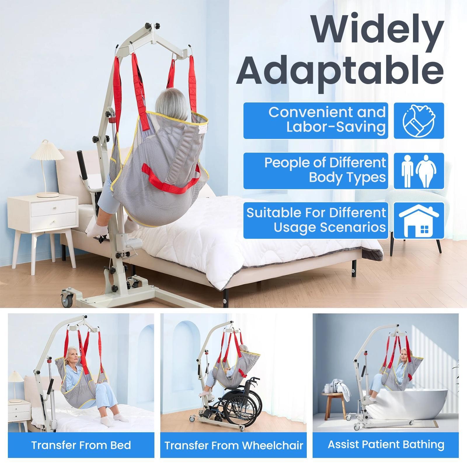 Upgrade Foldable Electric Patient Lift, Medical Transfer, 510LBS