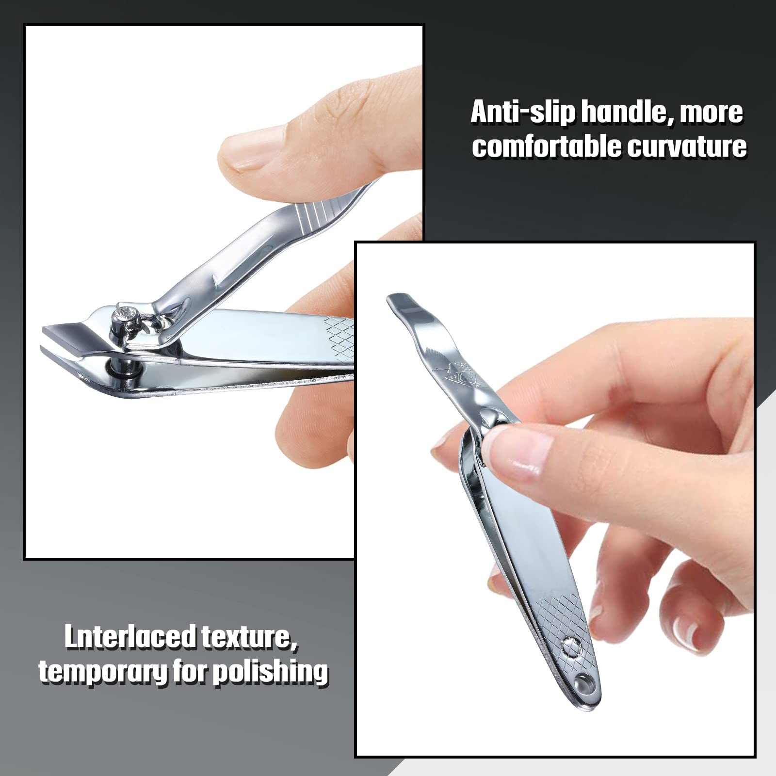 12 Pcs Nail Clippers for Women Slanted Edge Metal Side As Picture Show
