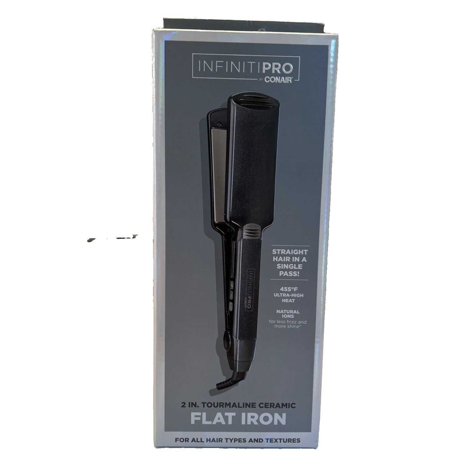 INFINITIPRO BY CONAIR Tourmaline Ceramic Flat Iron- 2 Inch-Factory Sealed Seepic