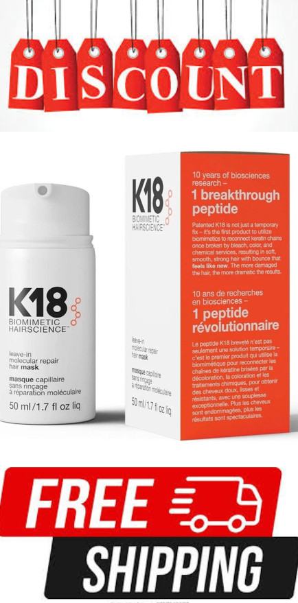 K18 Biomimetic Leave-In Molecular Repair Hair Mask, Reverse Damage 50 ml Sealed