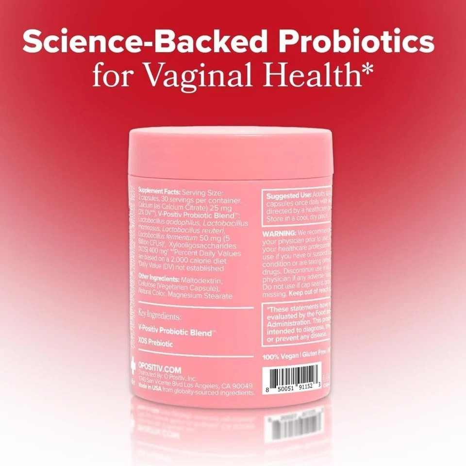 3PACK URO O Positiv Vaginal Probiotics for Women pH Balance w/ Prebiotic