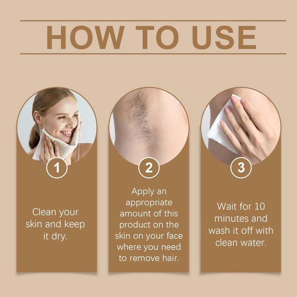 Facial Hair Removal Cream Coconut Oil Based Gentle Body Hair Remover 3.53OZ/100g