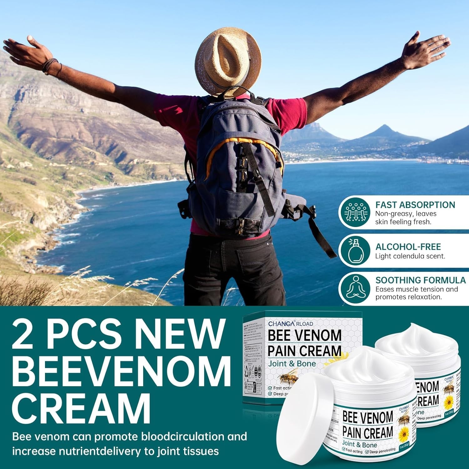 New Zealand Bee Venom Joint Cream for Arthritis Relief, 2 PCS