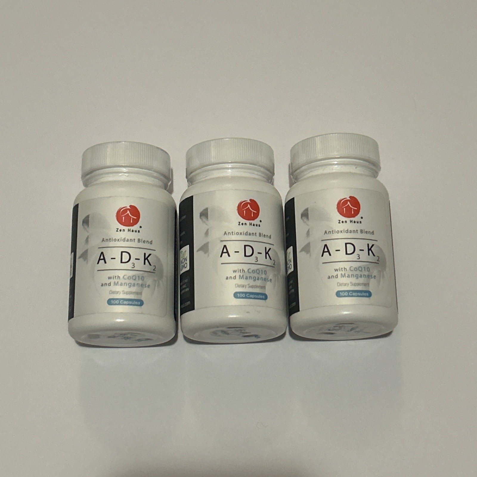 3-Ct Zen Haus A-D3-K2 with CoQ10, Alpha Lipoic Acid, Vit E – 100 caps Exp: 12/25