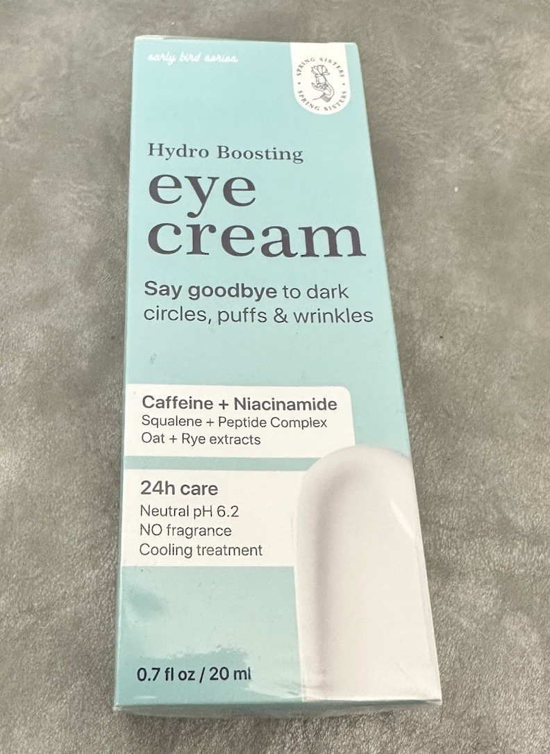 Spring Sisters Hydro Boosting Eye Cream 20ml Caffeine Niacinamide Dark Circles