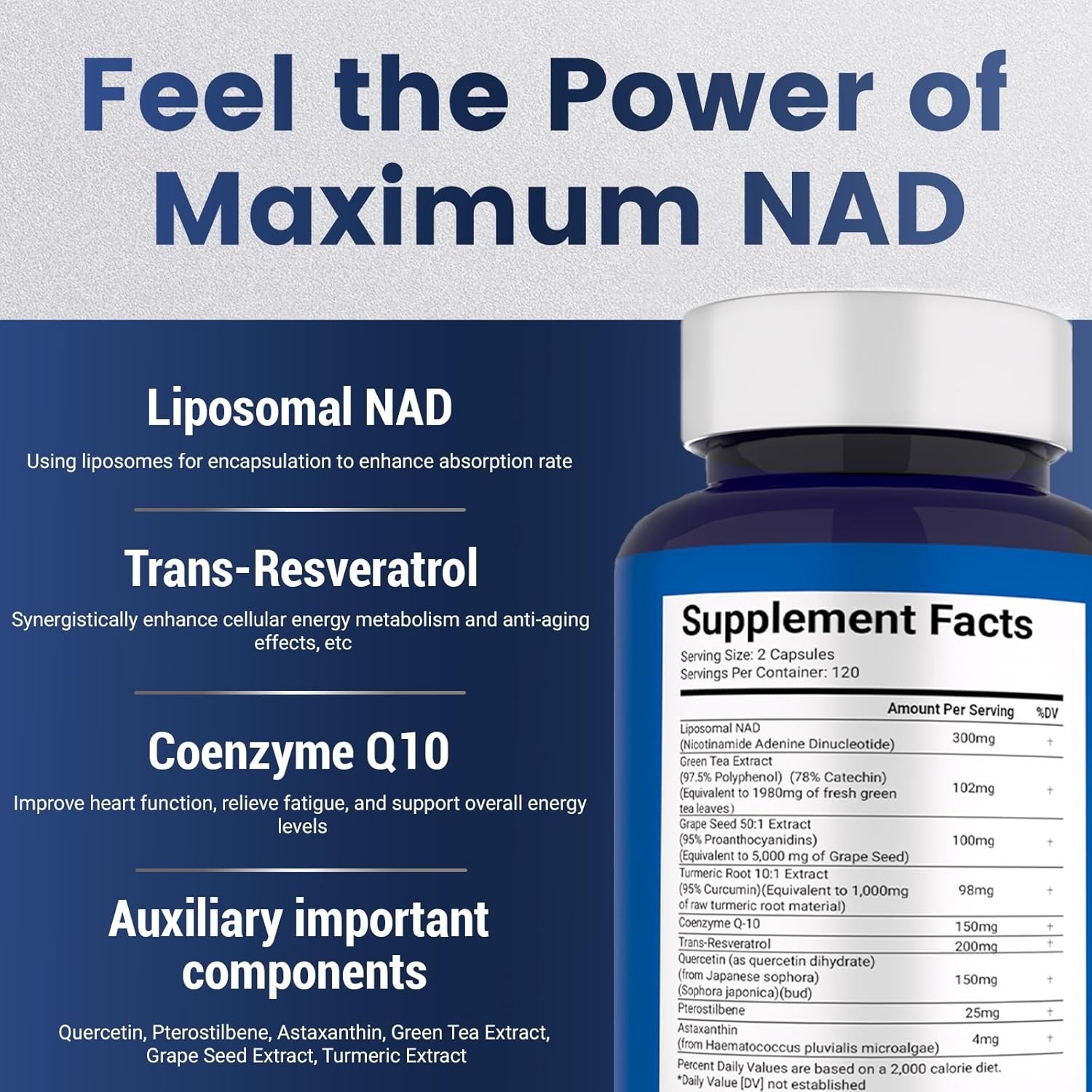Boostiva NAD+ Supplements for Men with NAD Energy Boost 60capsules