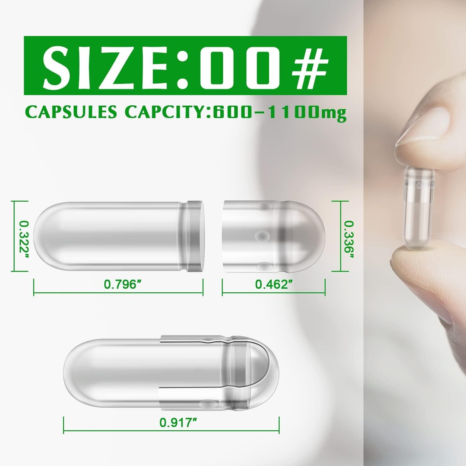 Size 00 Separated Capsules 1/2/4/10K Gelatin Empty Capsules in Bags Halal