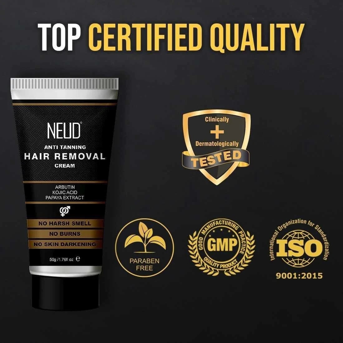 Anti-Tanning Hair Removal Cream for Arms, Legs, Chest and Back Men and Women