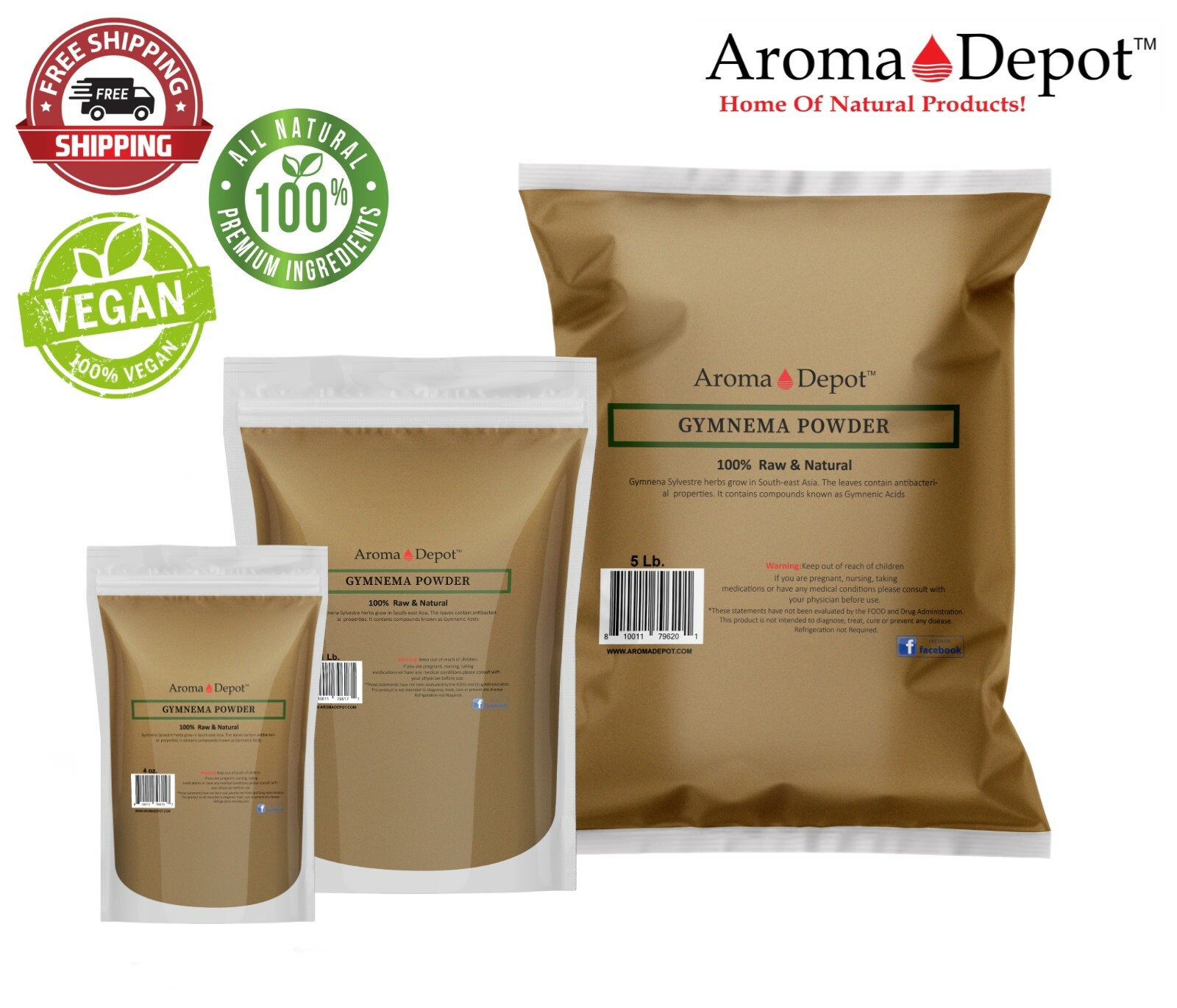 Gymnema Sylvestre Leaf Powder Non-GMO RAW Natural & Fresh Weight Loss Control