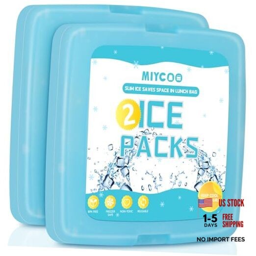 Ice Packs for Lunch Boxes & Lunch Bag – Quick Freeze Ice Pack 2 Pack-Blue