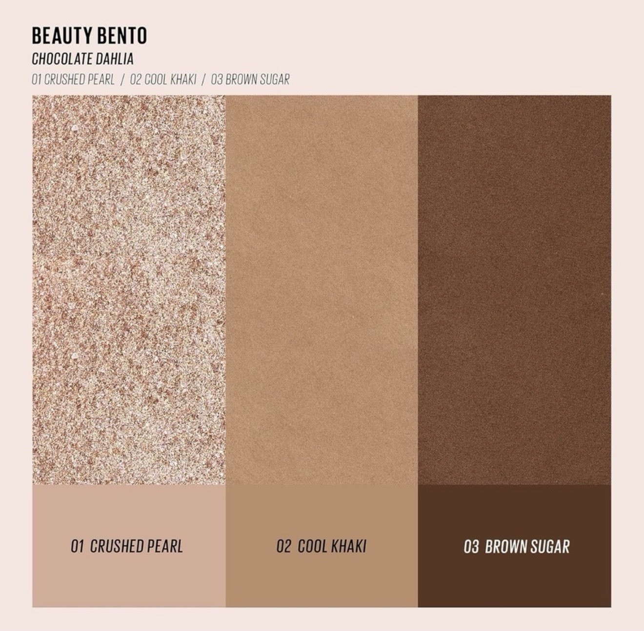 Kaja Beauty Bento Eyeshadow Trio Chocolate Dalhia Neutral Shimmer Eye Shadow NIB