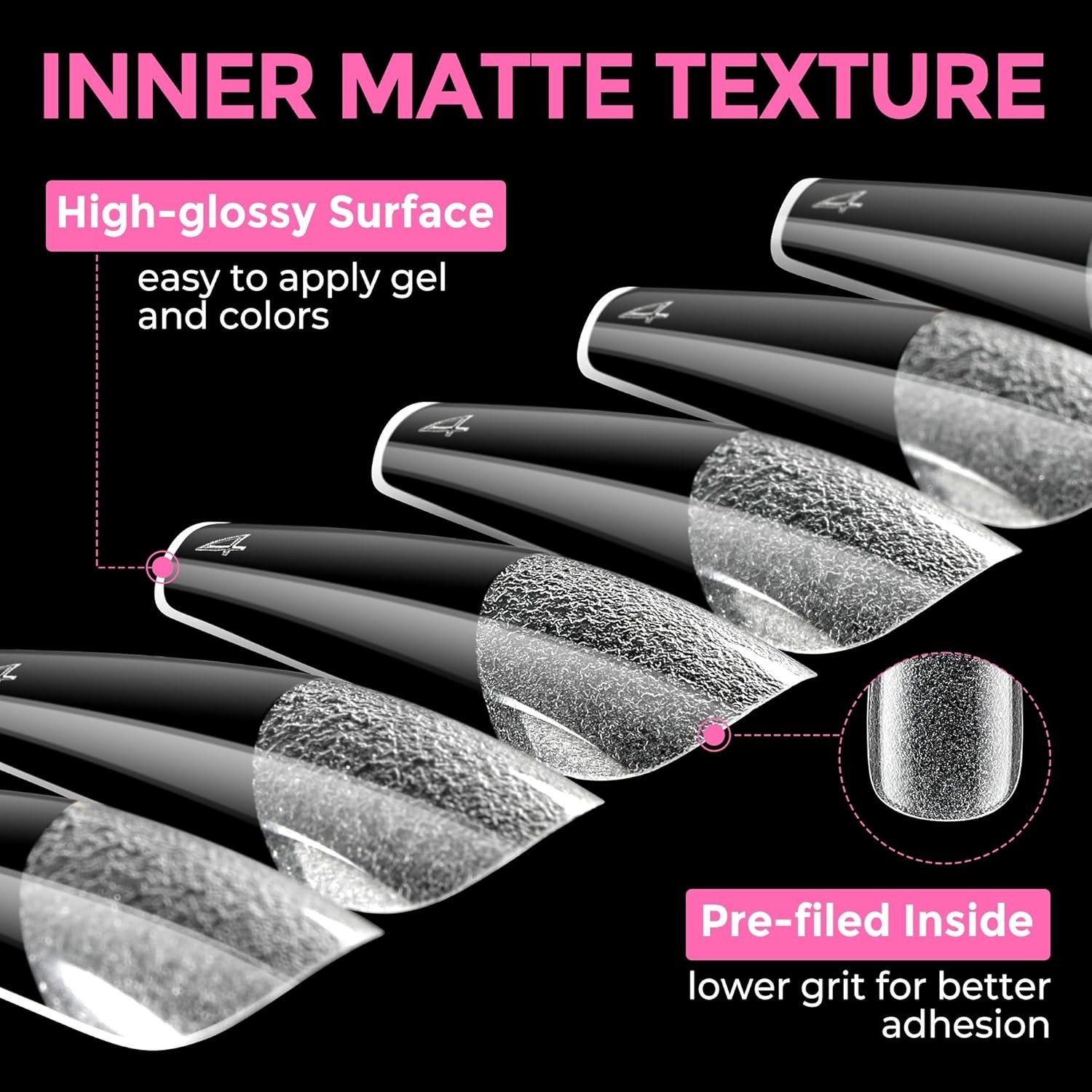 216Pcs Clear Long Coffin Nail Tips: Perfect DIY Press-On Acrylic Nails