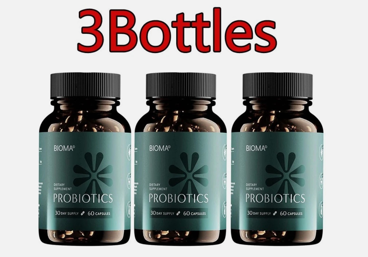 3 Pack BIOM Probiotics for Digestive Health & Gut Support for Men & Women