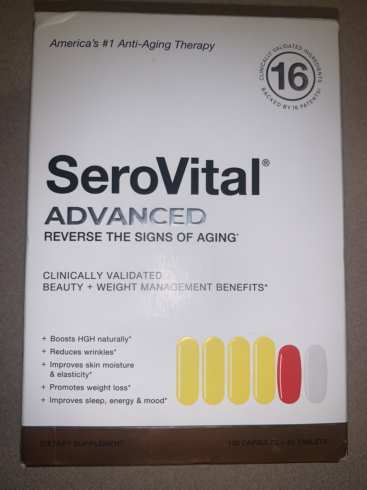 SeroVital Advanced 120 Capsules +60 Tablets 30 Day Dietary Supplement Exp 7/2026