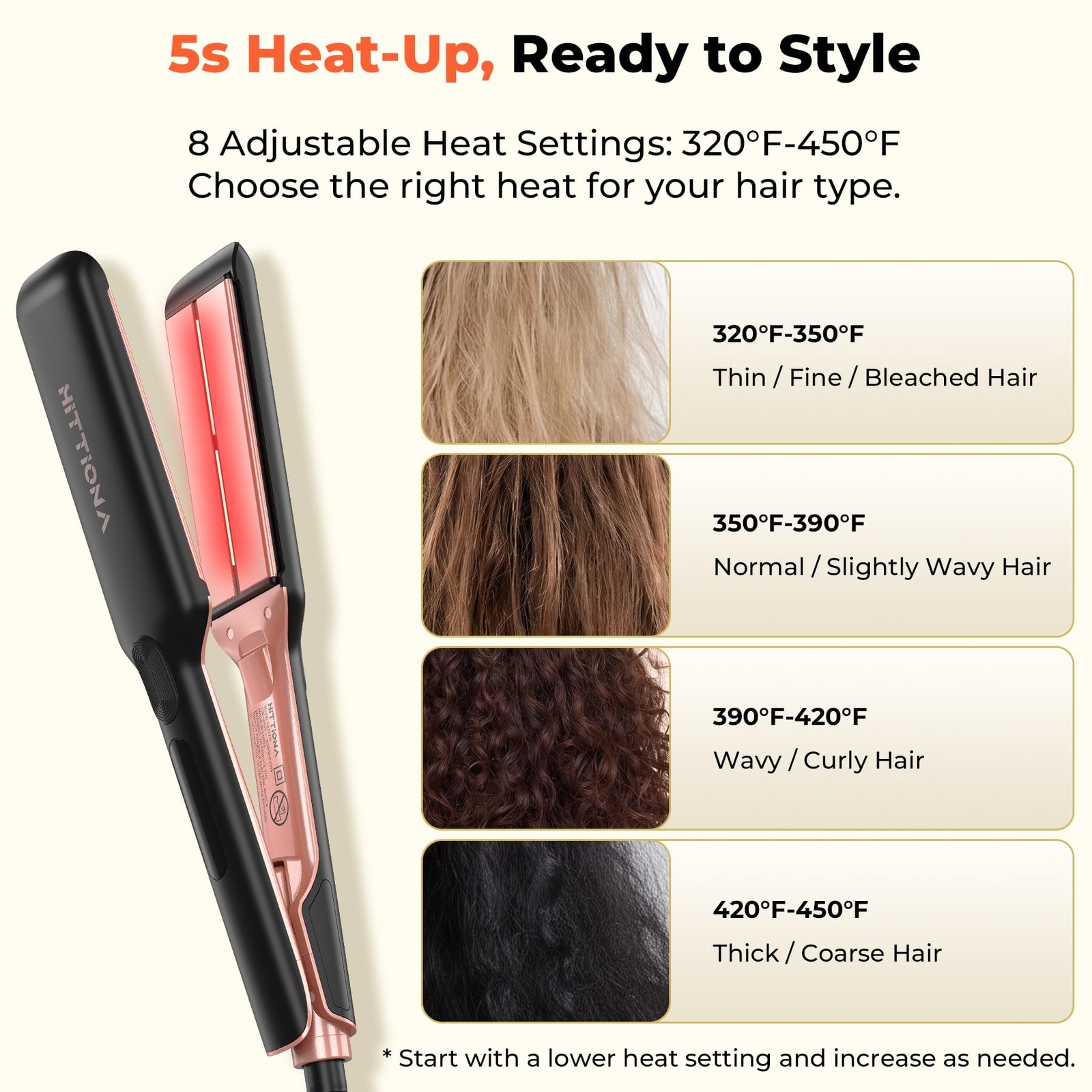 Hittiona Infrared Ceramic Ionic Flat Iron Hair Straightener Sonic Vibration
