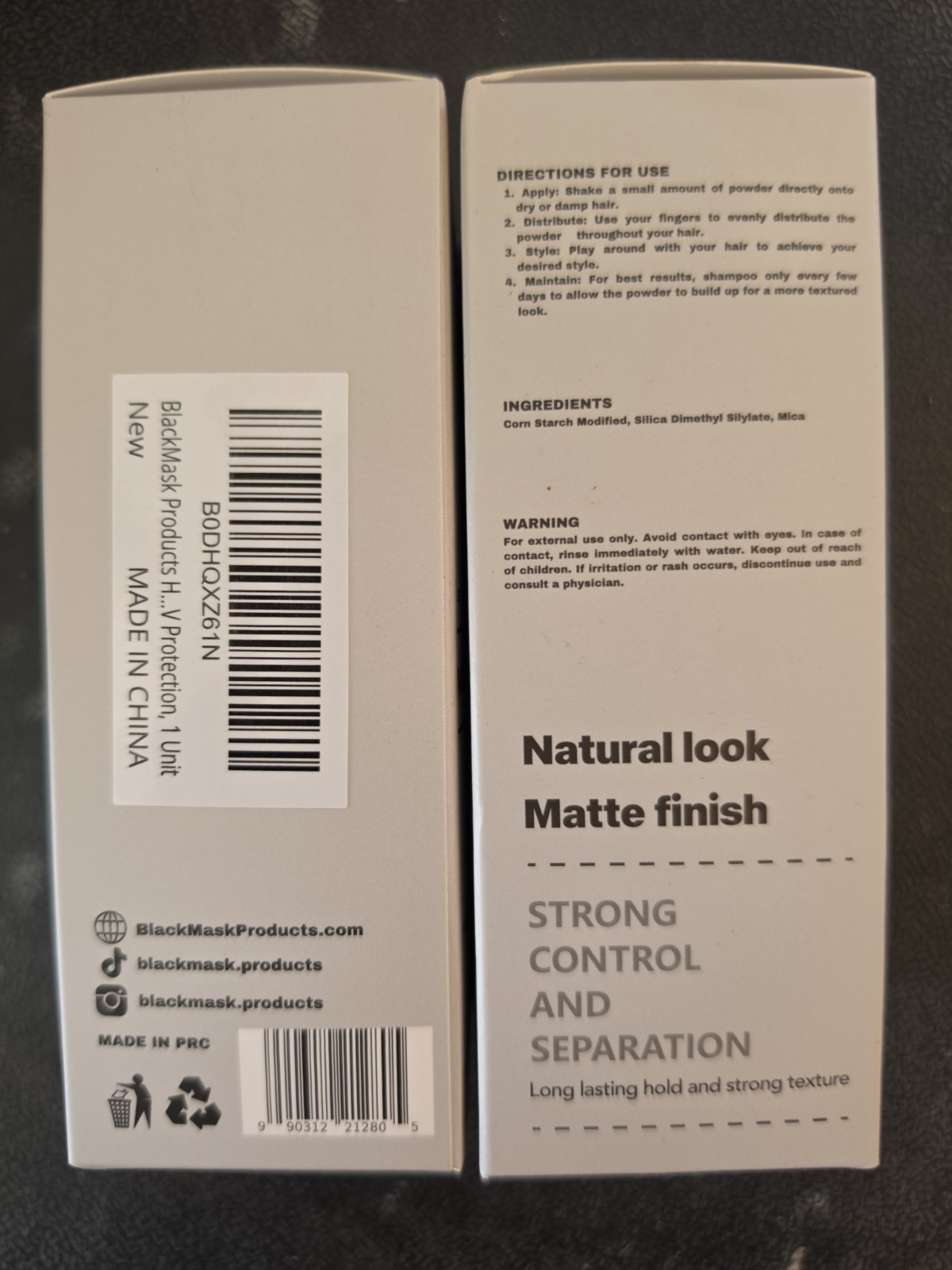 Black Mask Texture Powder for Men, Easy-to-Apply Styling Powder Dry Hair Look-2