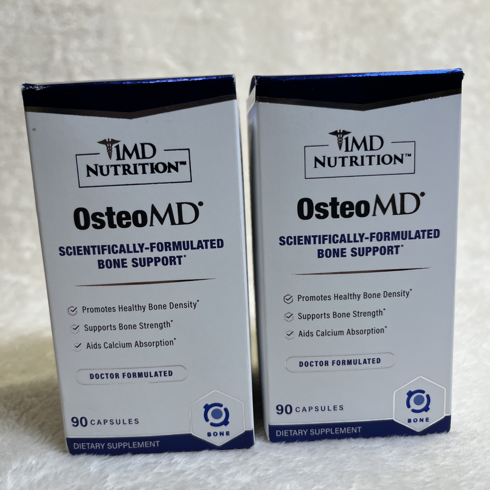 OsteoMD Bone Support Supplement 1MD Nutrition New Sealed Exp 02/27 Lot of 2