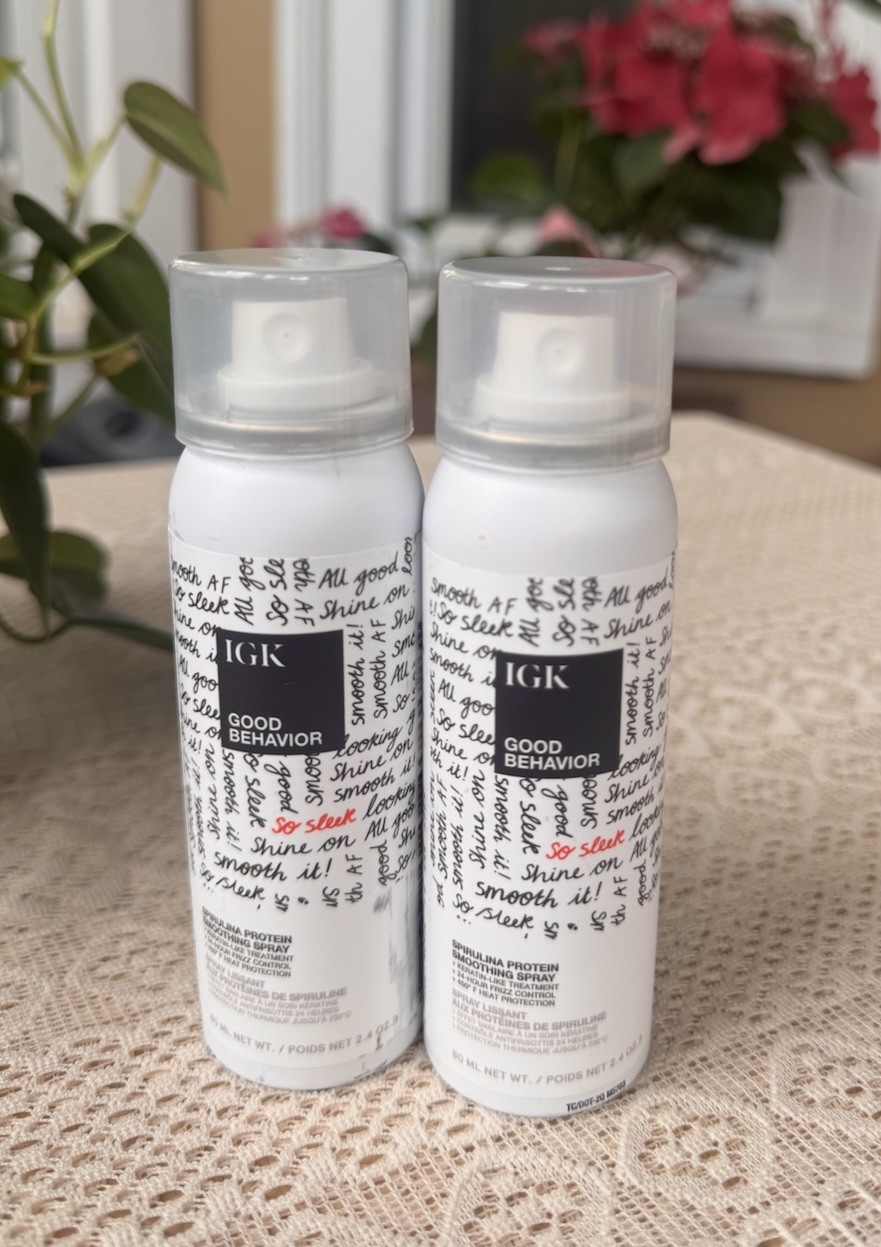 2-pack! IGK Good Behavior Spirulina Protein Smoothing Spray 2.4 oz