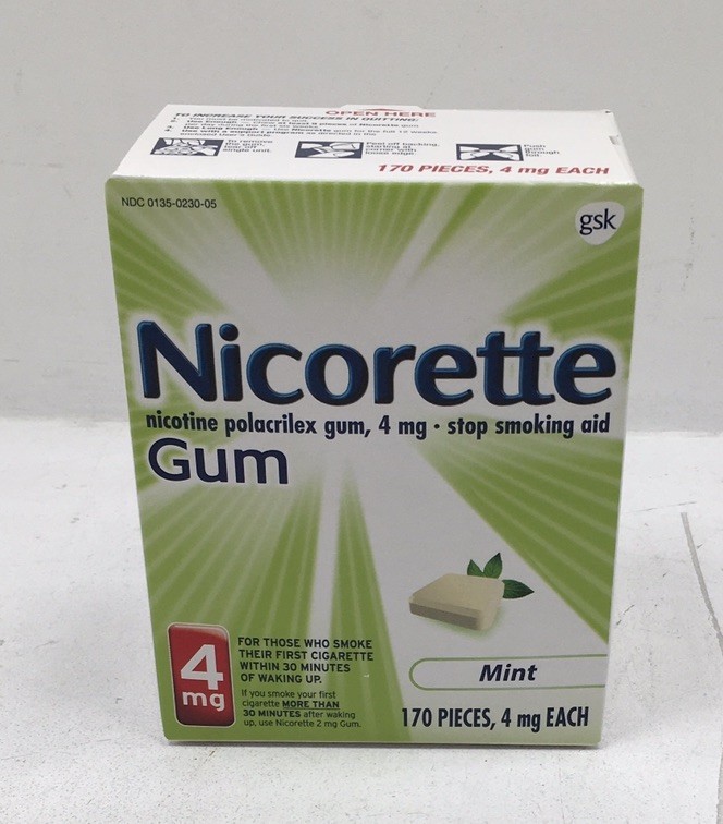 Nicorette Nicotine Gum Stop Quit Smoking 4 mg Mint Flavor 170 count EXP 08/26