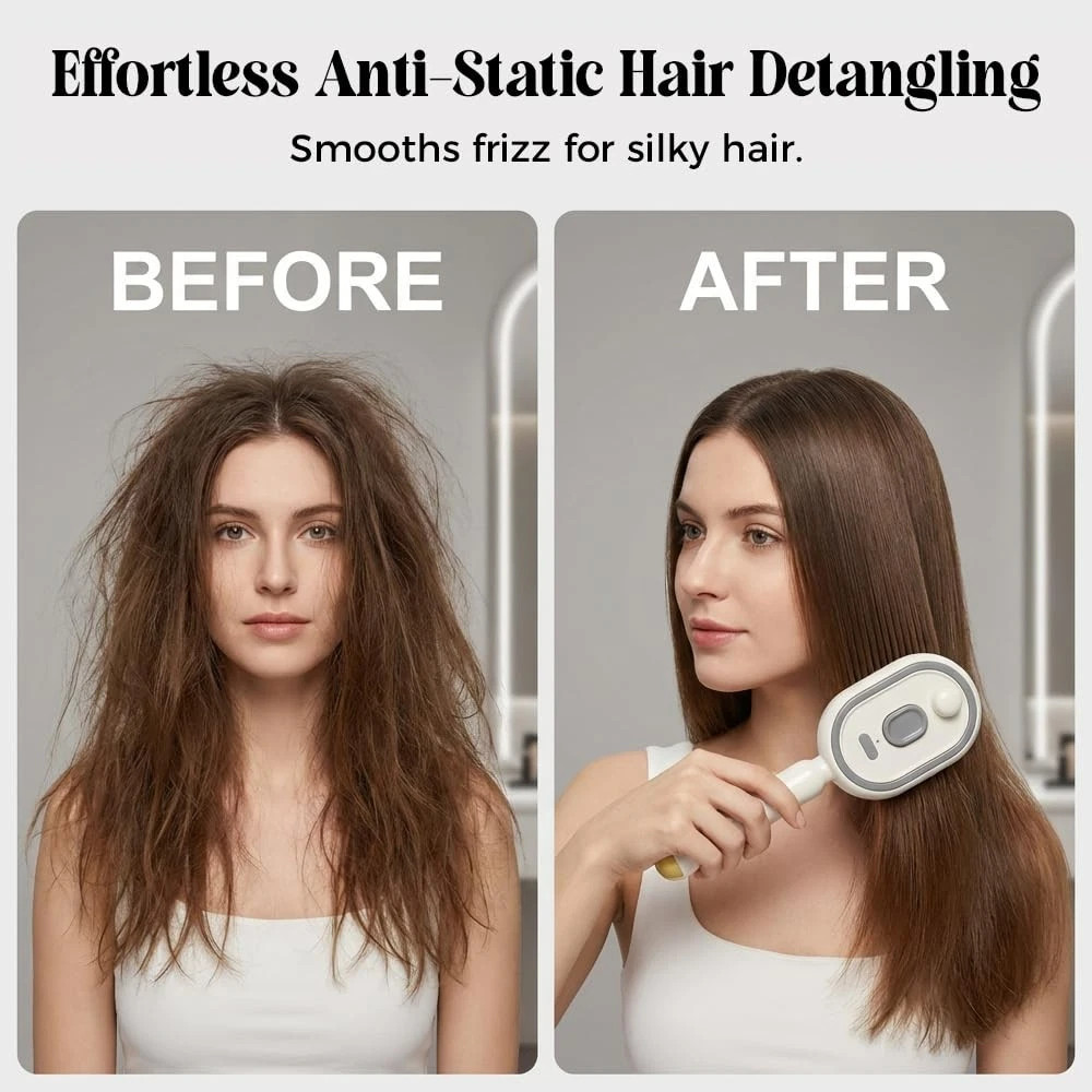 2026 Electric Spray Hair Brush Air Cushion Massage Comb Anti-Static 3-colors US