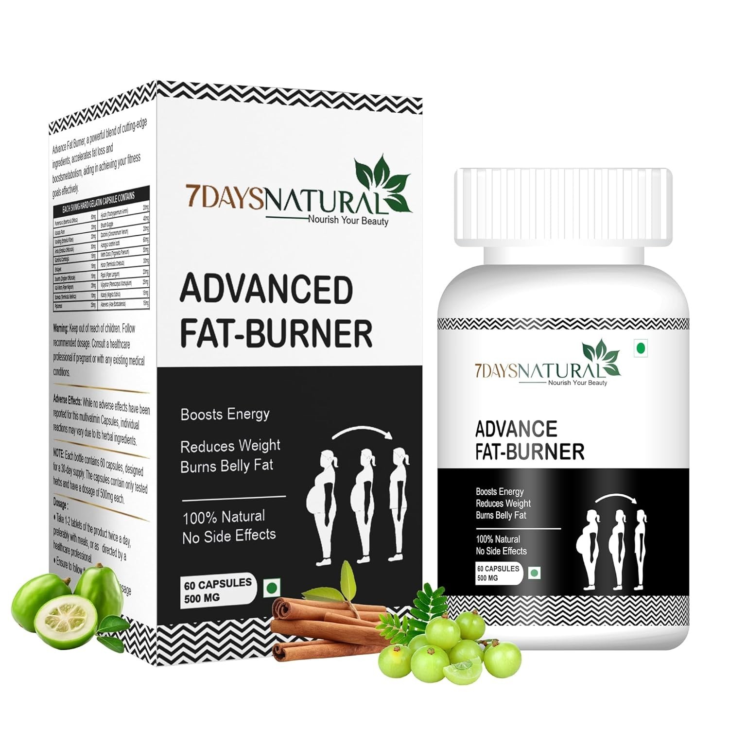 7 DAYS Advanced Body Fit Capsules 60 Capsules (Pack of 1), 60 grams