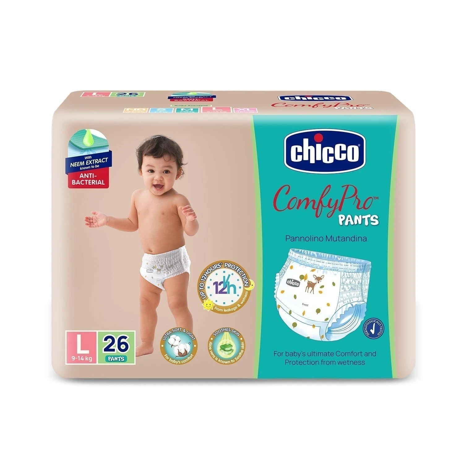 Chicco Comfy-Pro Pant Style Baby Diapers | Large, 26 Count