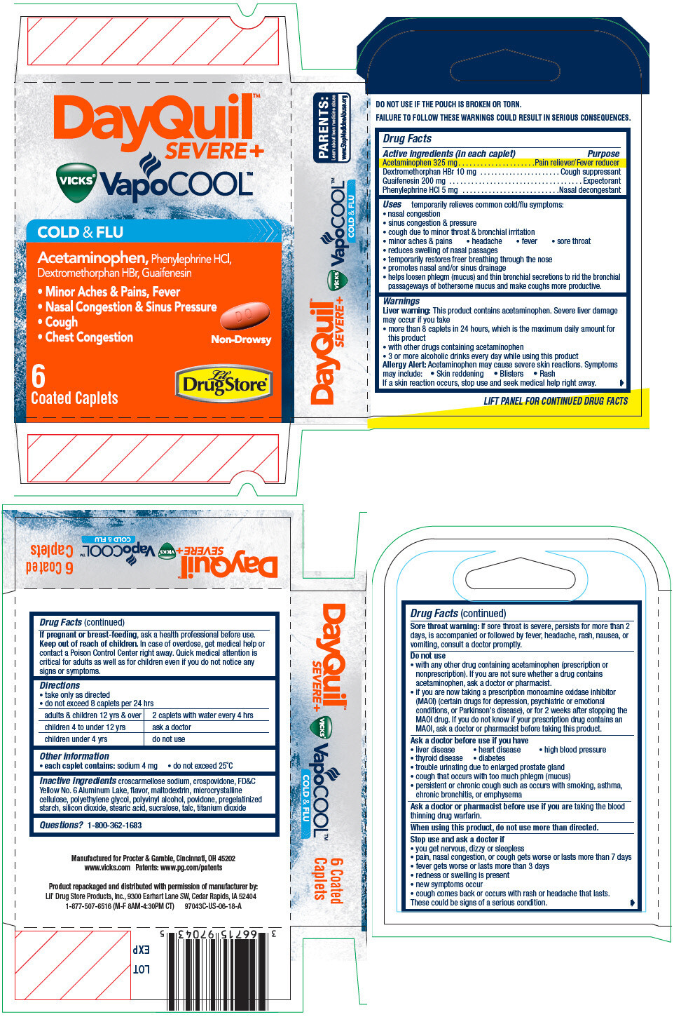 Vicks DayQuil Severe VapoCool Cold & Flu Non-Drowsy Oct2025, 432 – 4 ct boxes
