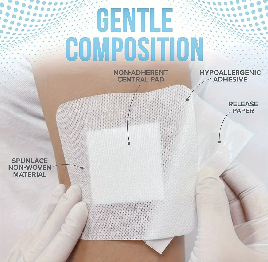 50pcs Large Medical Adhesive Wound Dressings 6×7cm Hypoallergenic Bandages – NEW
