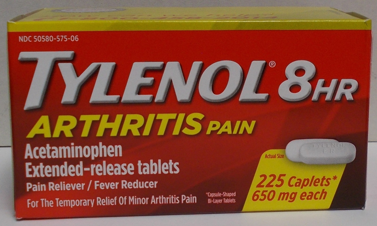 Tylenol Arthritis 650 mg. Extended-Release Pain/Fever Reducer (225 ) Caplets