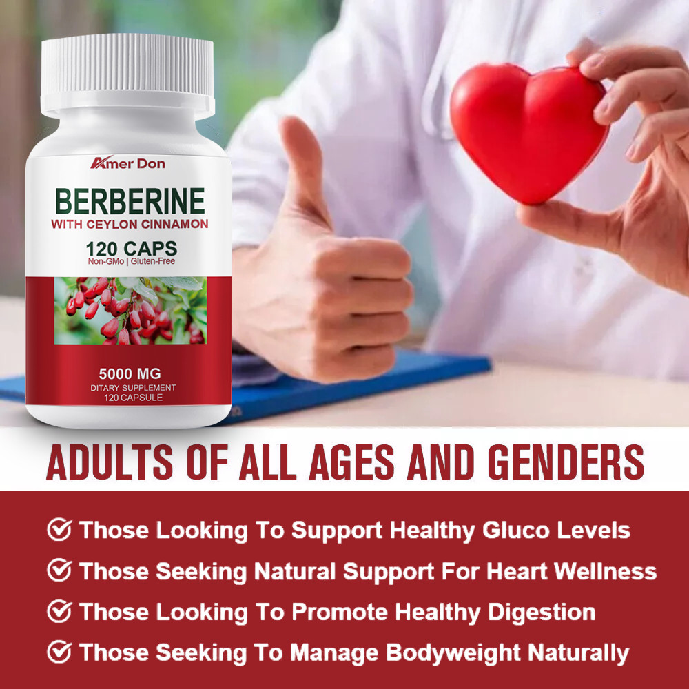 Berberine with Ceylon Cinnamon 5000mg 120 Caps Heart Health & Immune – US